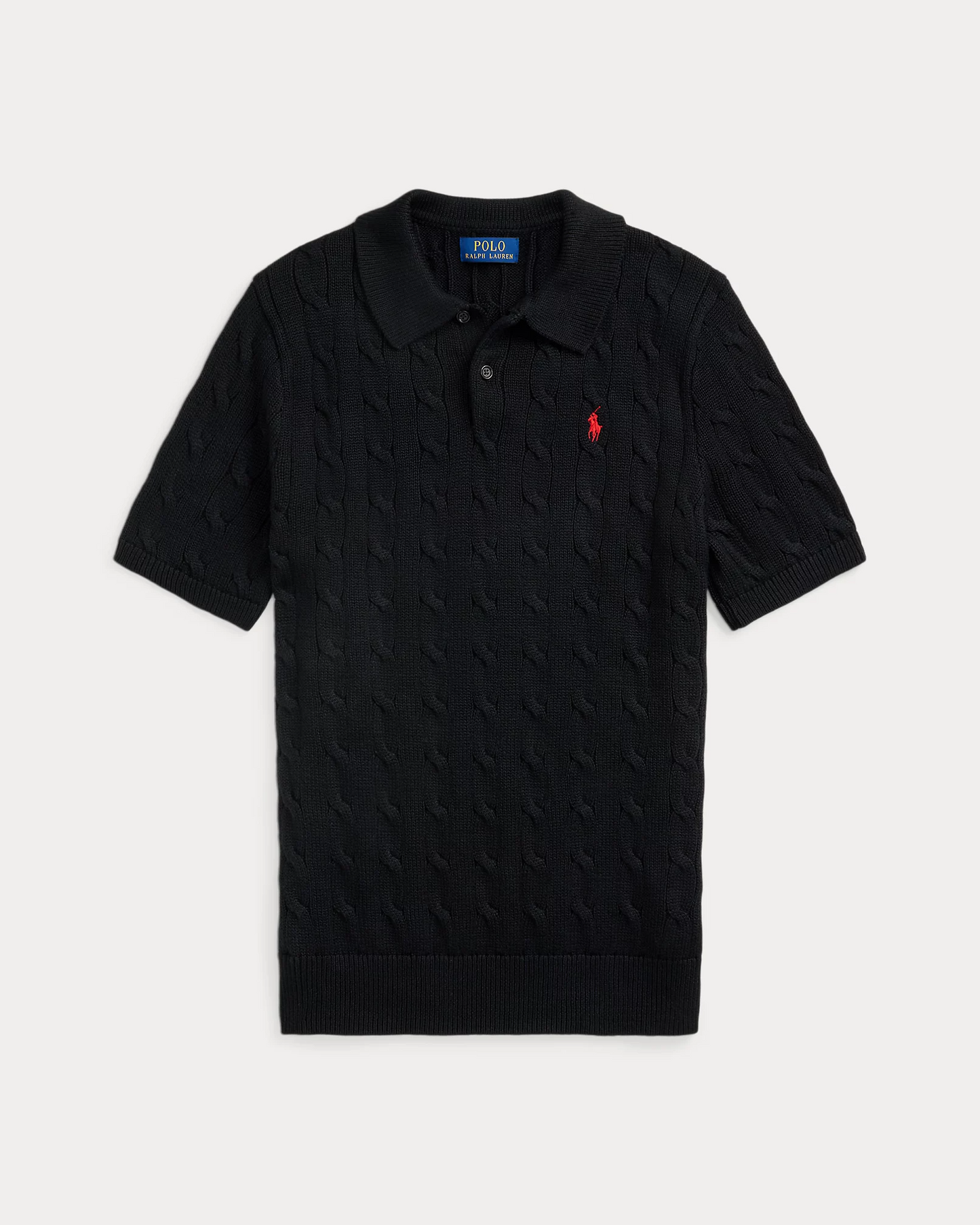 RL Cable-Knit Cotton Polo Shirt