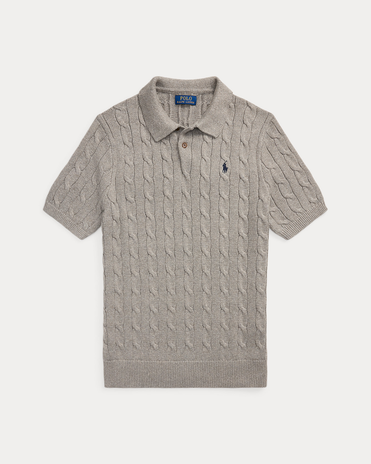 RL Cable-Knit Cotton Polo Shirt