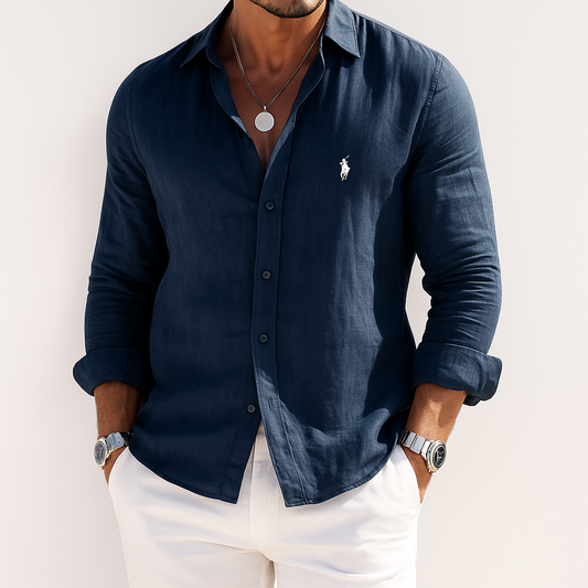 R&L | Elegant Men's Shirt in Wool and Cotton
